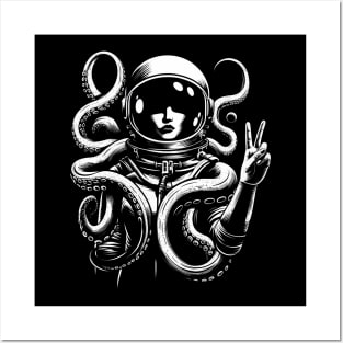 Astronaut Octopus Posters and Art